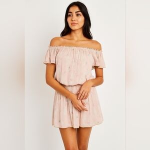 Hannah viscose embroidered gold trim dress with butterflies/flowers - Viscose